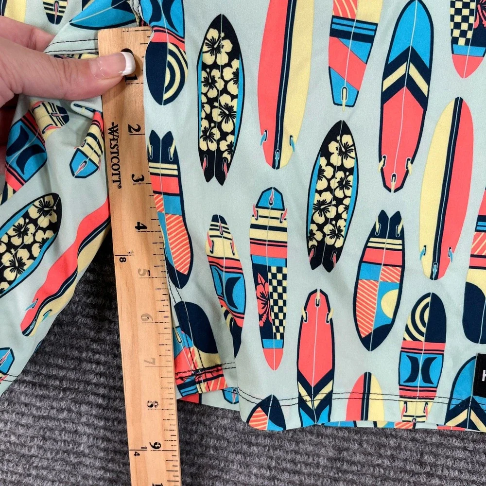 Hurley Board Shorts Boys XXL Surfboard Print Drawstring Swim Trunks Beachwear